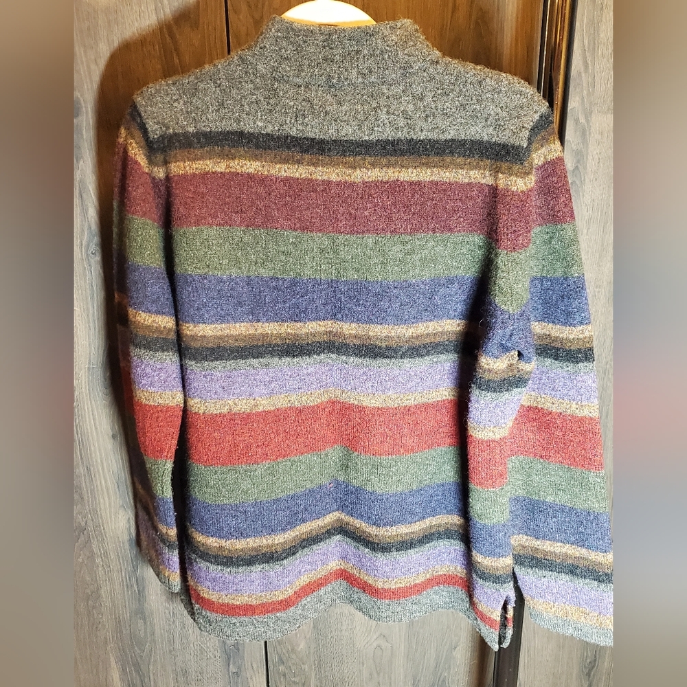 Ralph Laure Lambswool Colorful Striped Woman’s Sweater Size M - Picture 5 of 6
